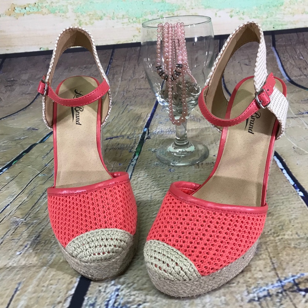 Lucky Brand Crochet Closed Toe Wedge Heels
